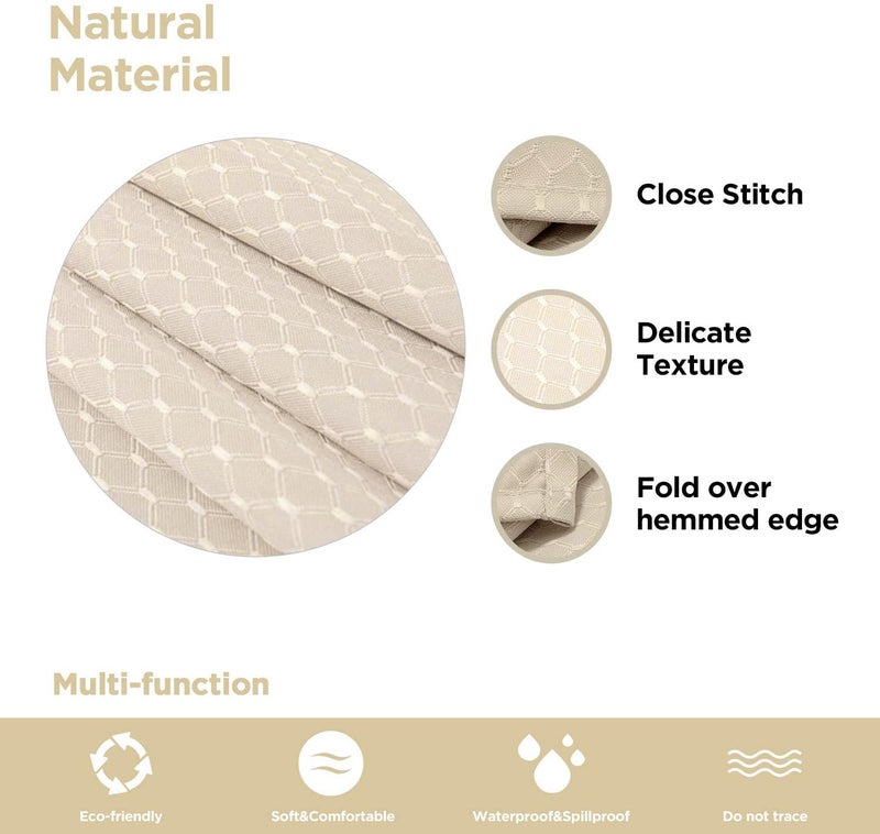JUCFHY Jacquard Morrocan Rectangle Table Cloth Oil-Proof Spill-Proof and Water Resistance Tablecloth,Decorative Fabric Table Cover for Outdoor and Indoor Use,60 x 104 Inch, Cream - Image 3
